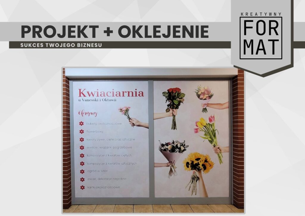 Projekt i oklejenie witryny