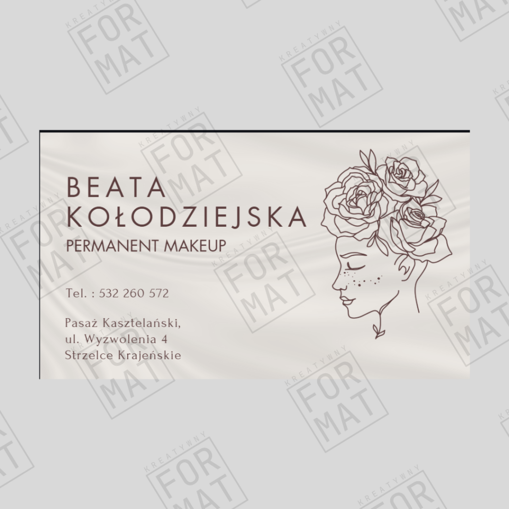 proejkt i druk wizytowka beauty